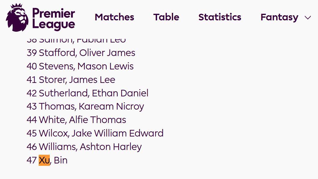 星空体育-英超官网冬窗更新名单：徐彬出现在狼队U21球员阵容里